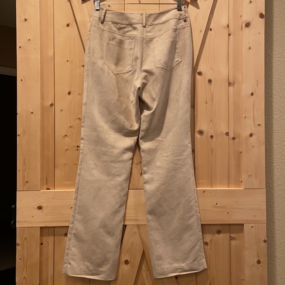 Icicle Shanghai Faux Suede Pants Wide Straight Leg Size 6 - Picture 7 of 10
